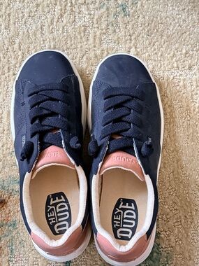 Hey Dude Black Sneakers with Tan Heel